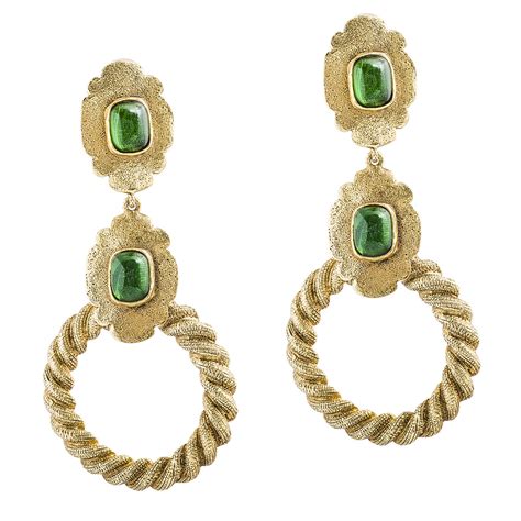 green chanel earrings for women